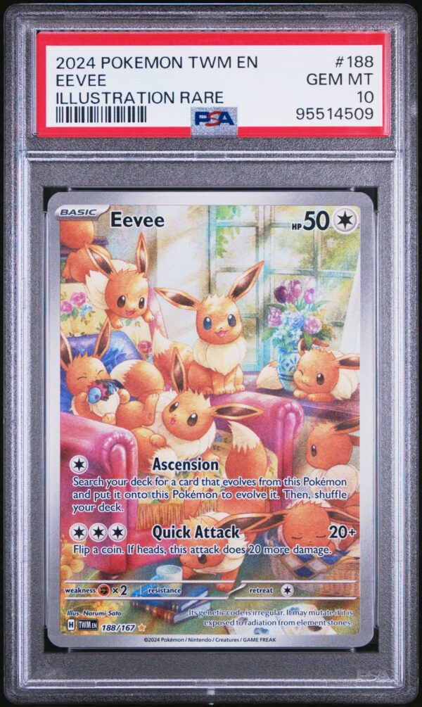 2024 POKEMON TWM EN-TWILIGHT MASQUERADE 188 EEVEE ILLUSTRATION RARE